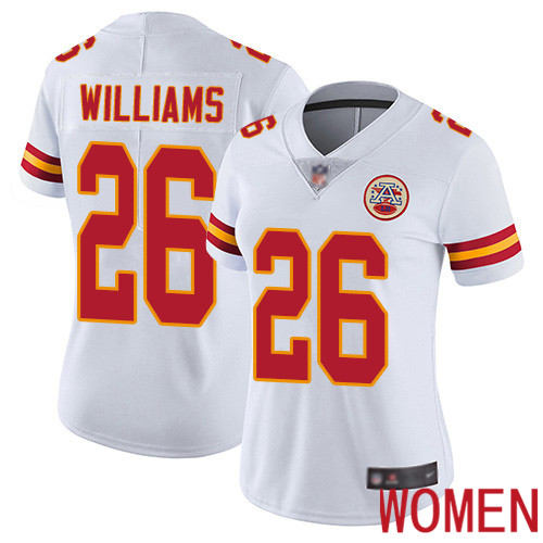 Women Kansas City Chiefs 26 Williams Damien White Vapor Untouchable Limited Player Football Nike NFL Jersey